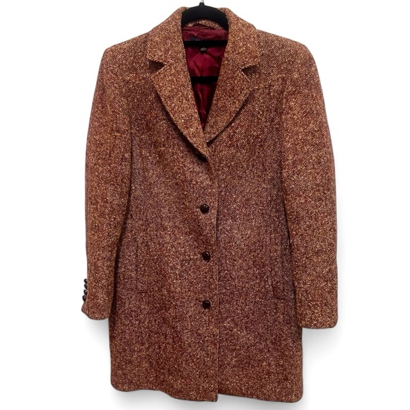 Brooks Brothers Tweed 100% Wool Single Breasted Peacoat size 8 - Picture 1 of 16